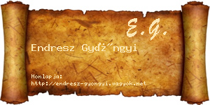 Endresz Gyöngyi névjegykártya