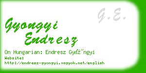 gyongyi endresz business card